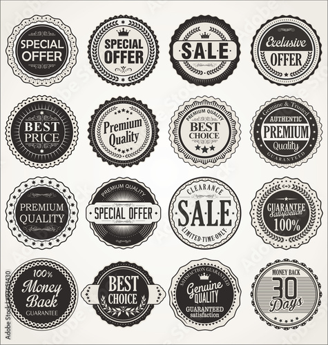 Retro labels and badges 