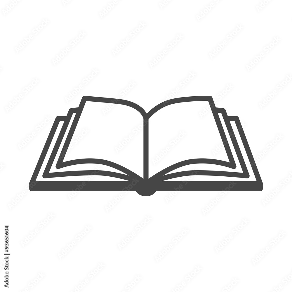 Open book vector icon on a white background Open book vector icon on a white background
