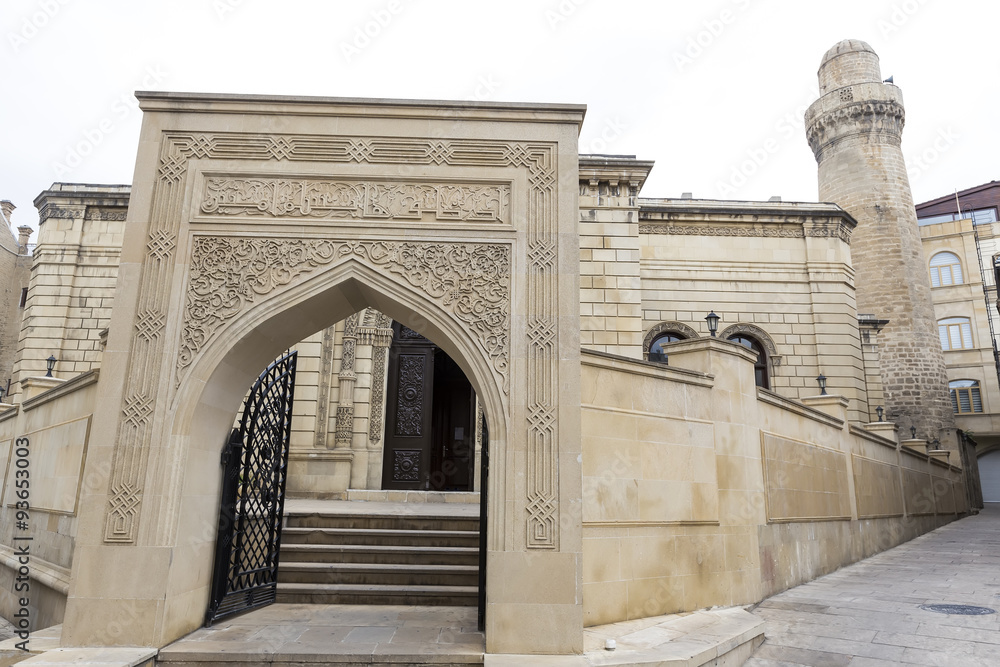 Beautiful Mosque door ornament texture in Baku