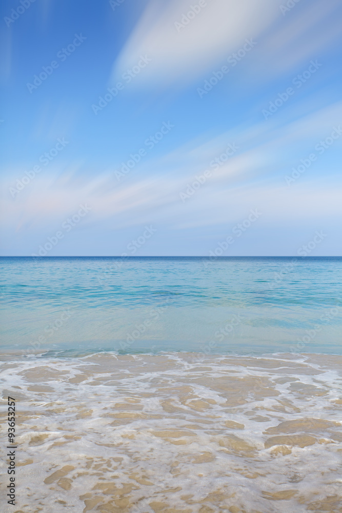 Clean sea water and nice blue sky in summer season