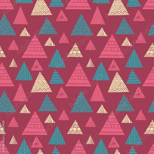 Doodle Triangle Seamless Pattern
