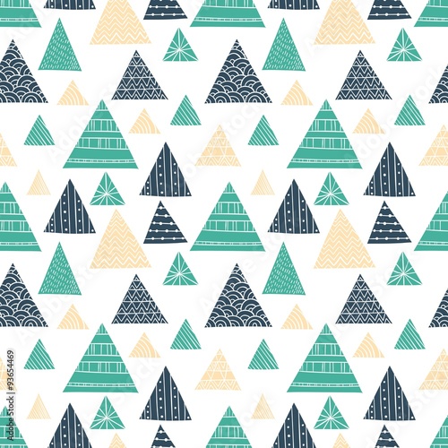 Doodle Triangle Seamless Pattern