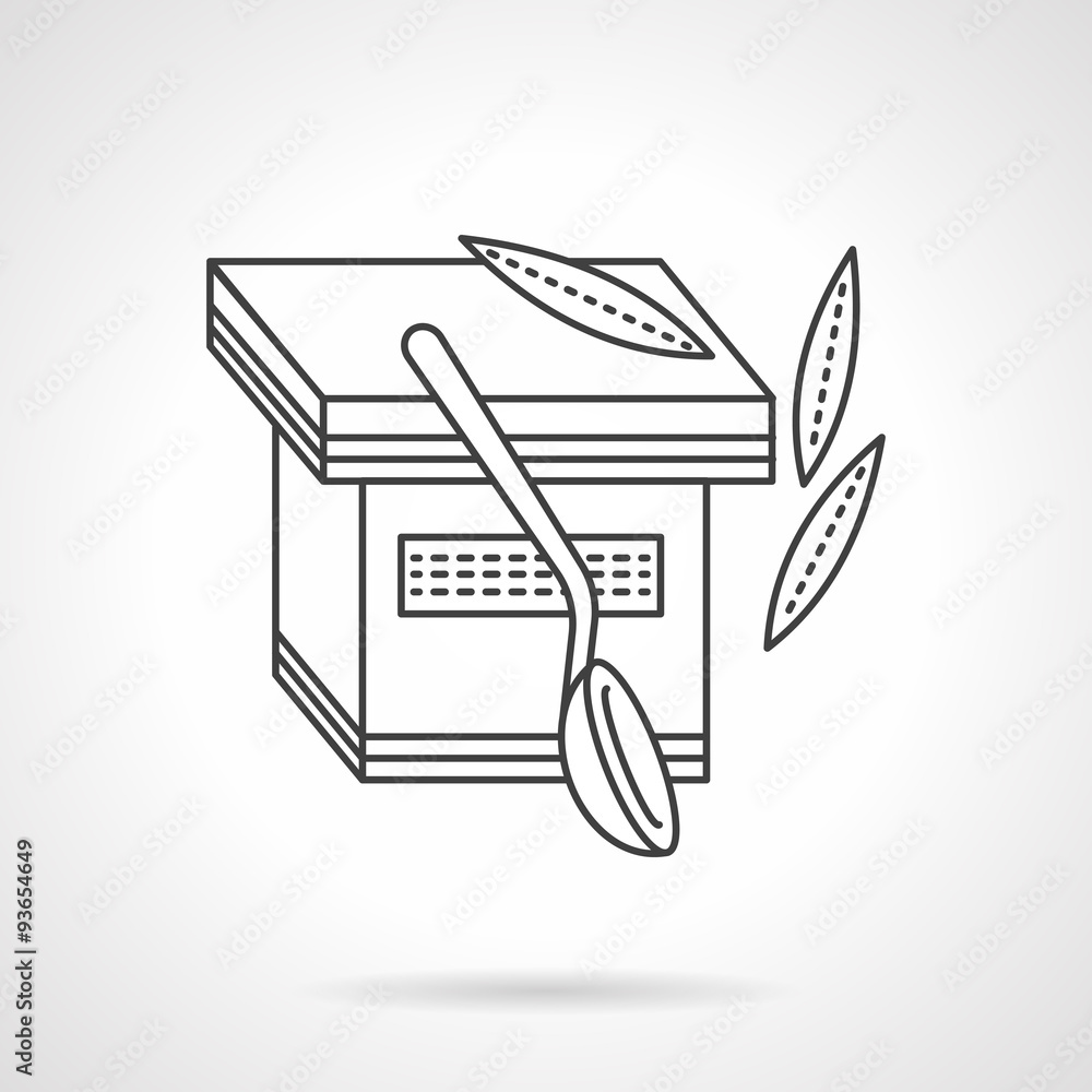 Obraz premium Thin line yogurt cup vector icon