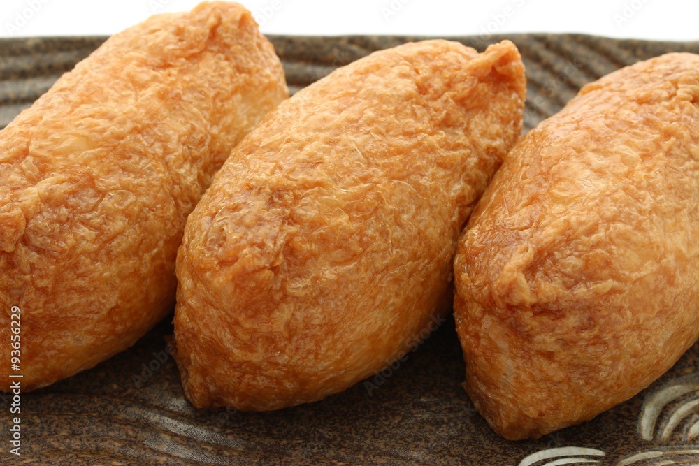 Sushi In Fried Tofu On White Background Sushi In Fried Tofu On White Background