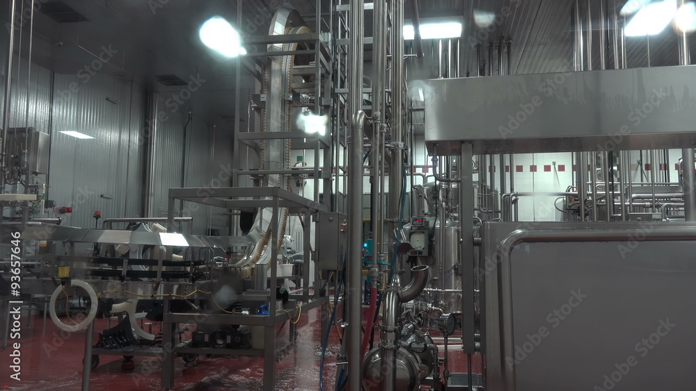 Cleaning industrial food manufacturing equipment 4K 023 Cleaning industrial food manufacturing equipment 4K 023