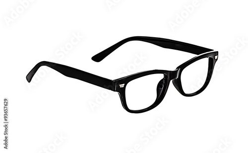 Black Glasses on white background, no glass
