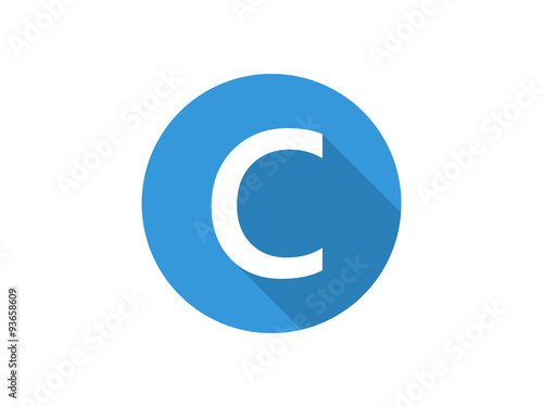 Free Download C Letter Flat Circle Icon - GFXLoad