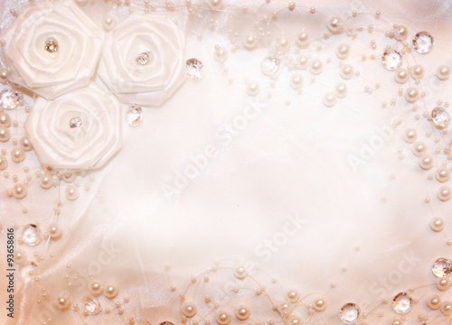 Slika na platnu BACKGROUND FOR A WEDDING INVITATION OR BRIDAL SHOWER