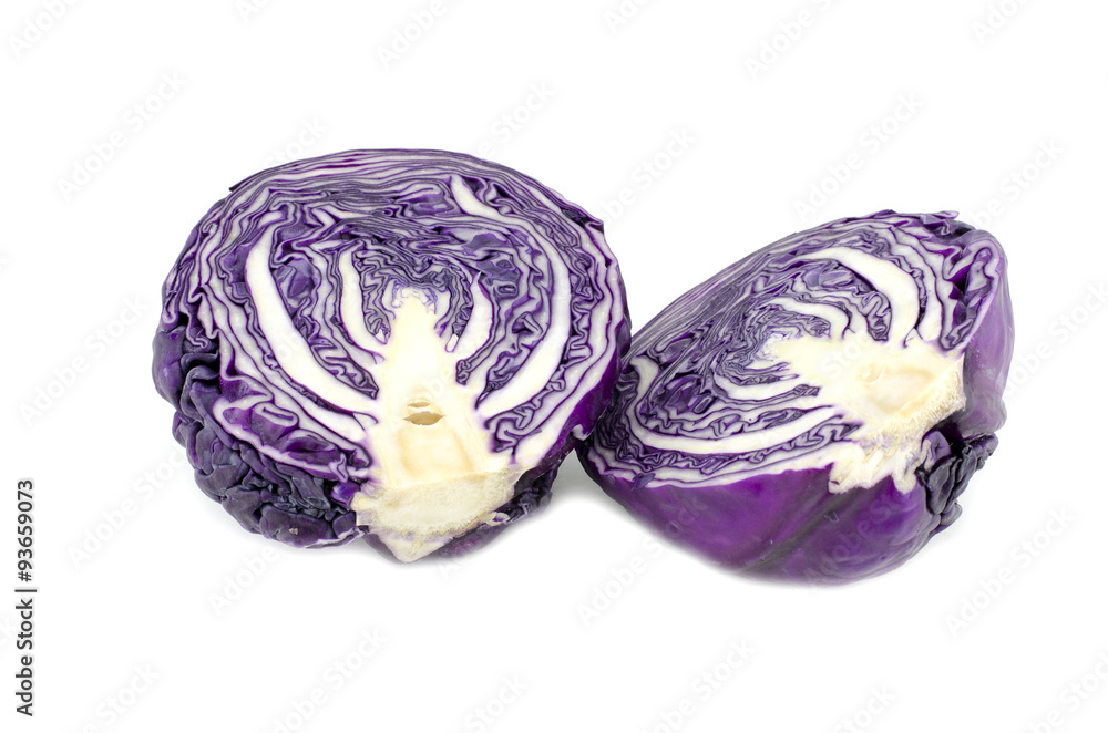 Obraz premium purple cabbage isolated white background