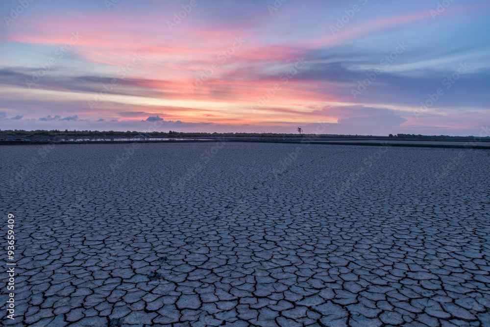 Obraz premium Drought land with earth crack pattern