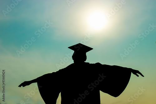 student extending the arms when Celebration Education Graduation