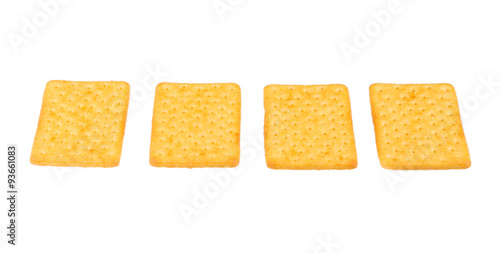 Cheese biscuits over white background