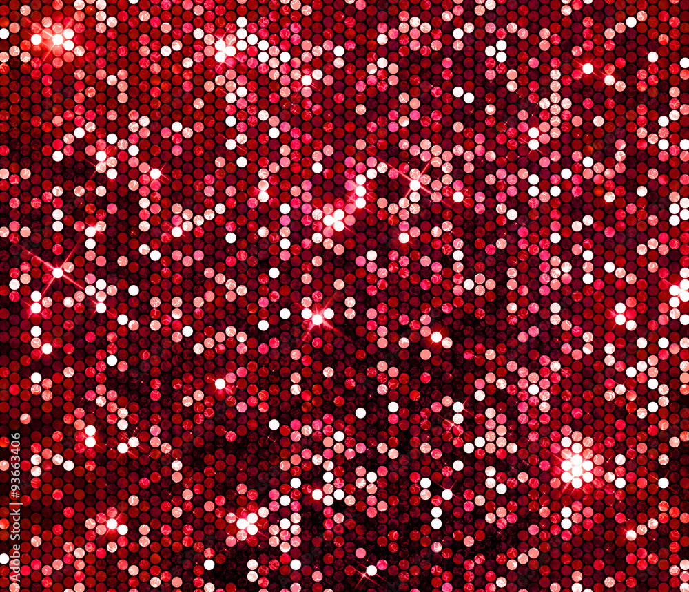 Red sparkle glitter background. Glittering sequins wall. Stock Photo