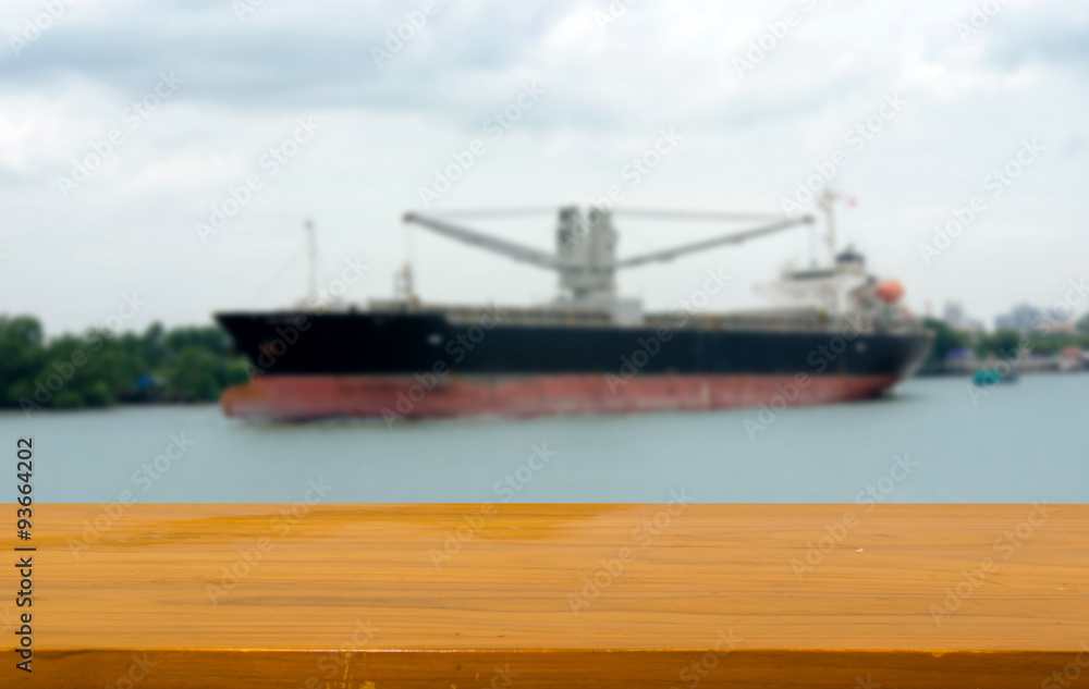 Fototapeta premium Table Top And Blur boat