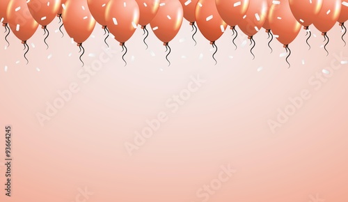 balloons on orange background