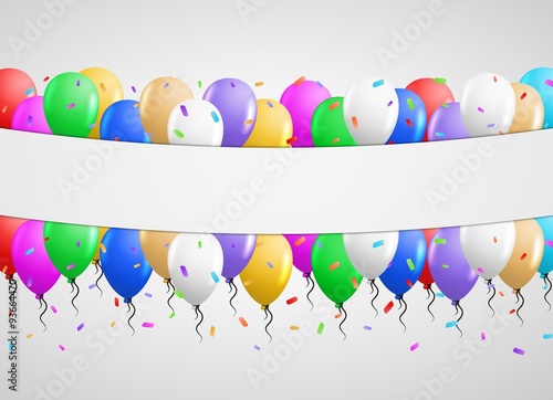 balloons and white clean banner