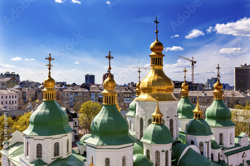 Saint Sophia Sofia Cathedral Spires Sofiyskaya Square Kiev Ukraine photo