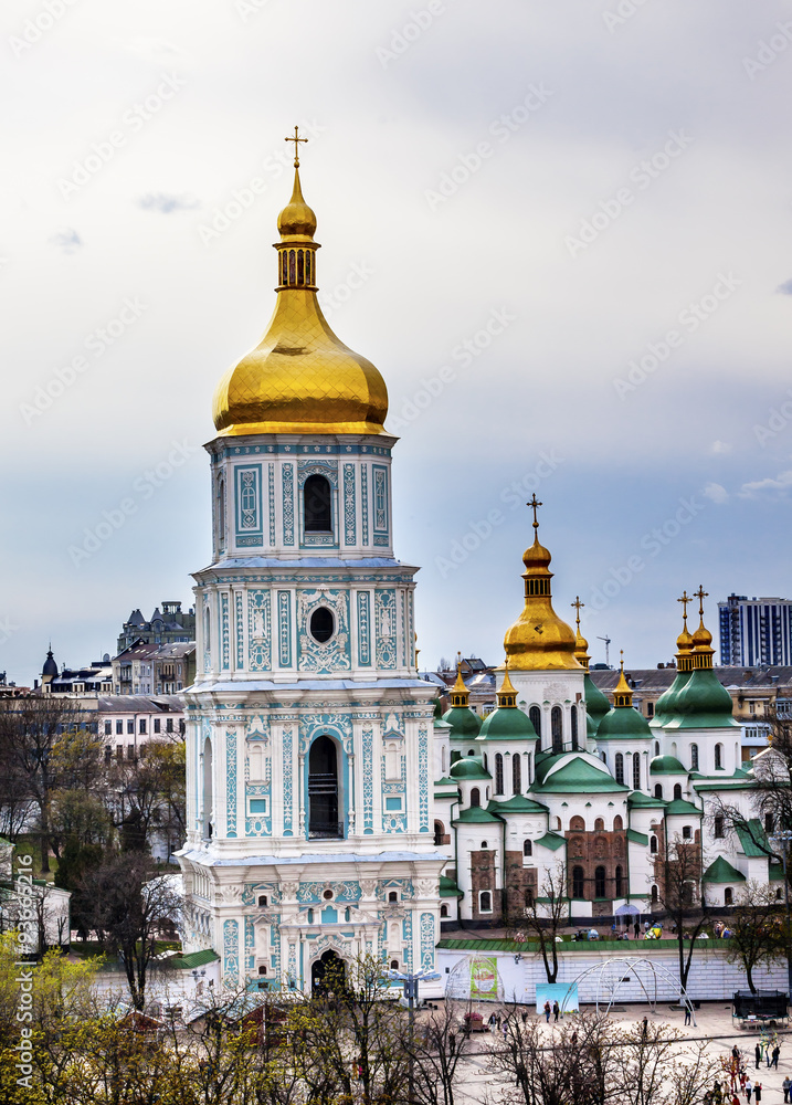 Saint Sophia Cathedral Spires Tower Sofiyskaya Square Kiev Ukraine