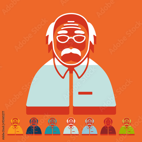 Flat design: senior citizens