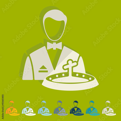 Flat design: dealer casino