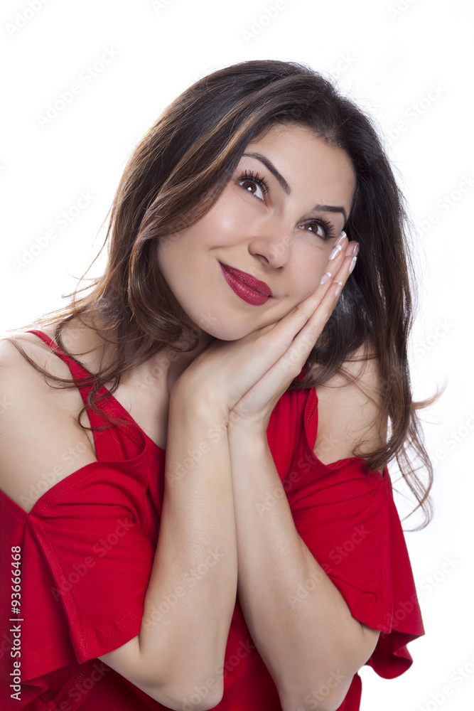 Facial expression of a beautiful young lovely woman Facial expression of a beautiful young lovely woman