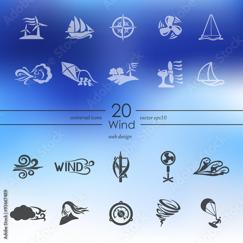 Set of wind icons