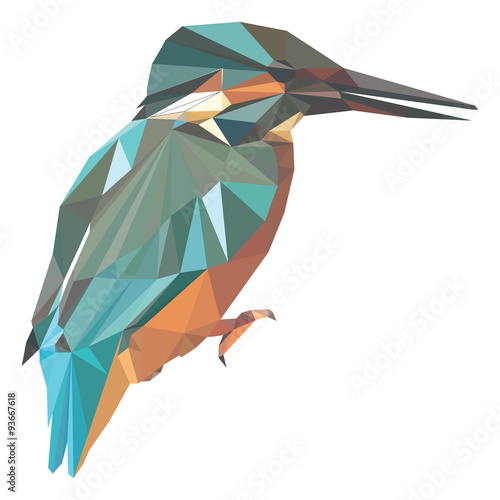 low poly bird vector