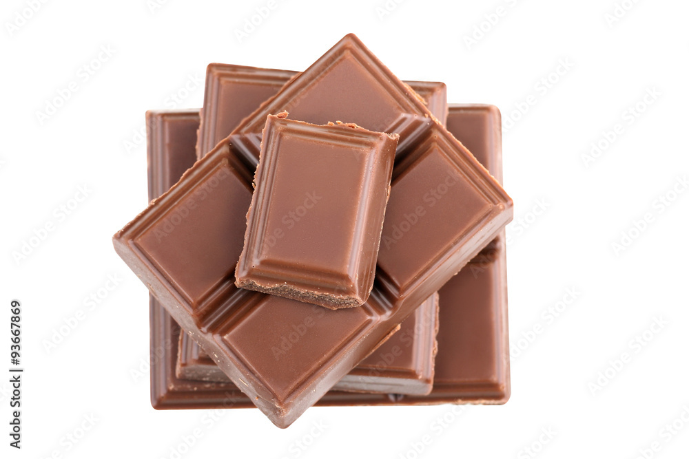 gentle milk chocolate on a white isolated background gentle milk chocolate on a white isolated background