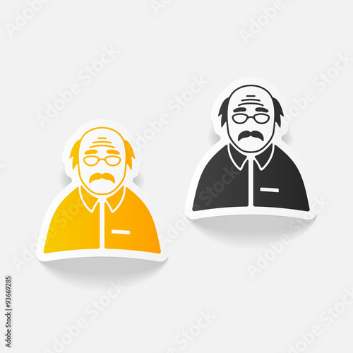 realistic design element. senior citizens