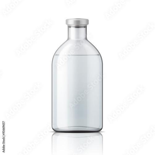 Glass medical bottle with aluminium cap.