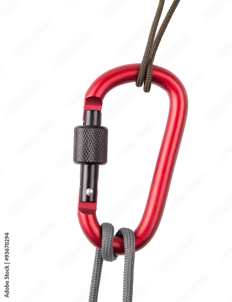 rope with carabiner Stock Photo