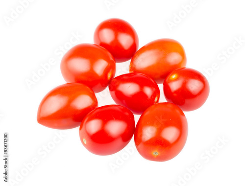 Red cherry tomatoes on white background © patricia