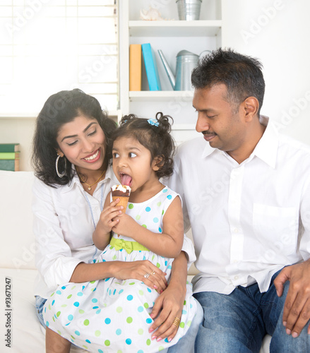 indian family enjoying ice cream