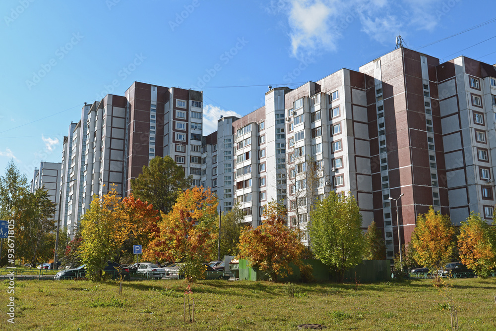 MOSCOW, RUSSIA - 19.09.2015.   Zelenograd - The sleeping area of