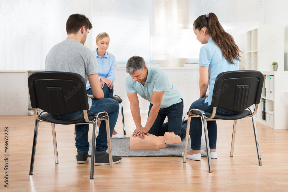 Instructor Teaching First Aid Cpr Technique Instructor Teaching First Aid Cpr Technique