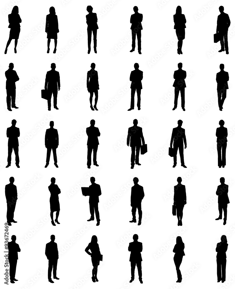 Set Of Businesspeople Silhouettes