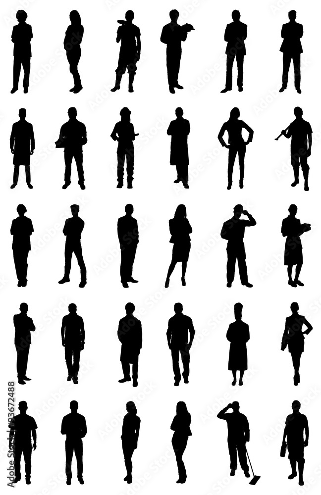 People Silhouettes From Various Professions People Silhouettes From Various Professions
