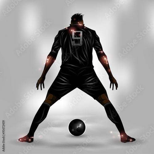 Soccer player ready to shoot