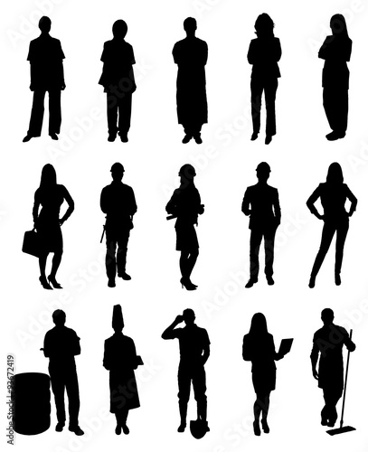 Various Professionals People Silhouettes