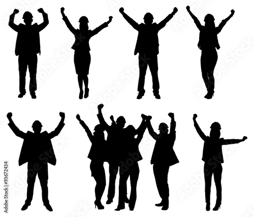 Excited People Silhouettes