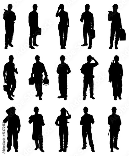 Illustration Of Workers Silhouettes