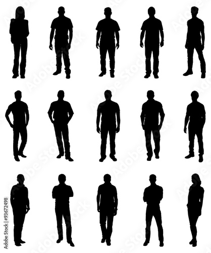 Set Of Trendy People Silhouettes