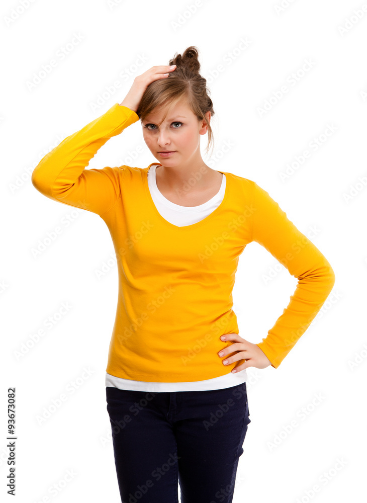 Young attractive woman isolated on white background Young attractive woman isolated on white background