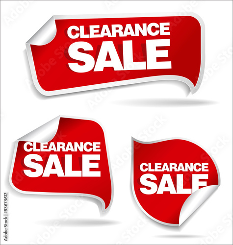 Clearance sale labels