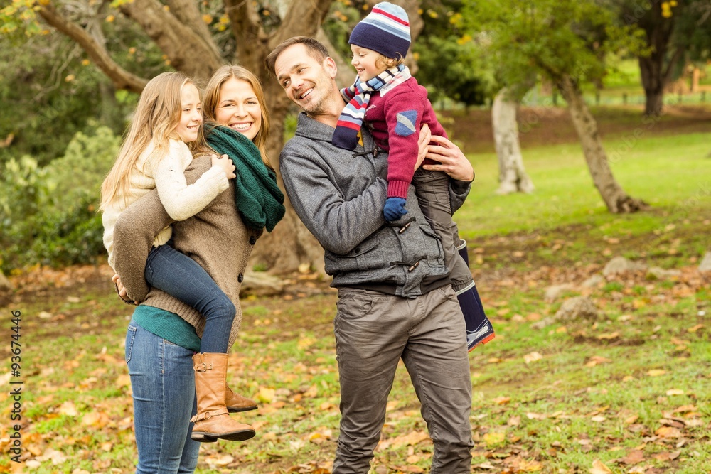 Smiling young family looking each other Smiling young family looking each other