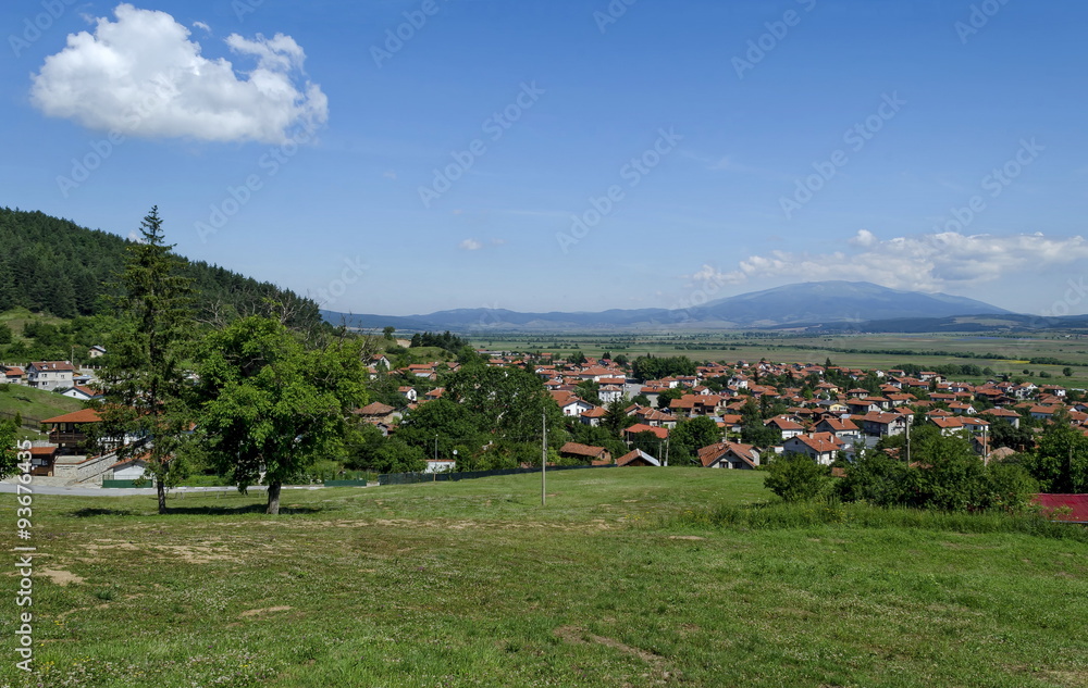 Panoramic view of village Belchin, Samokov municipality, Sofia Province, Bulgaria.
