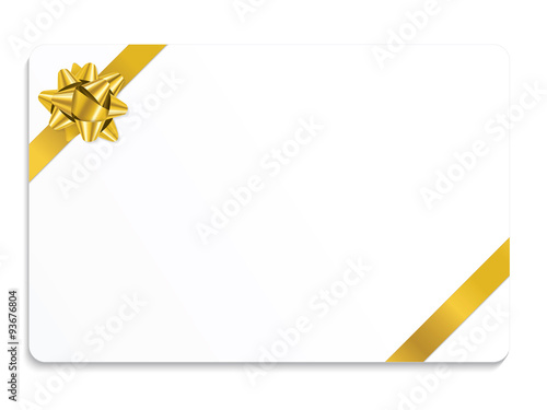 VECTOR CHRISTMAS GIFT CARD WITH GOLD RIBBON