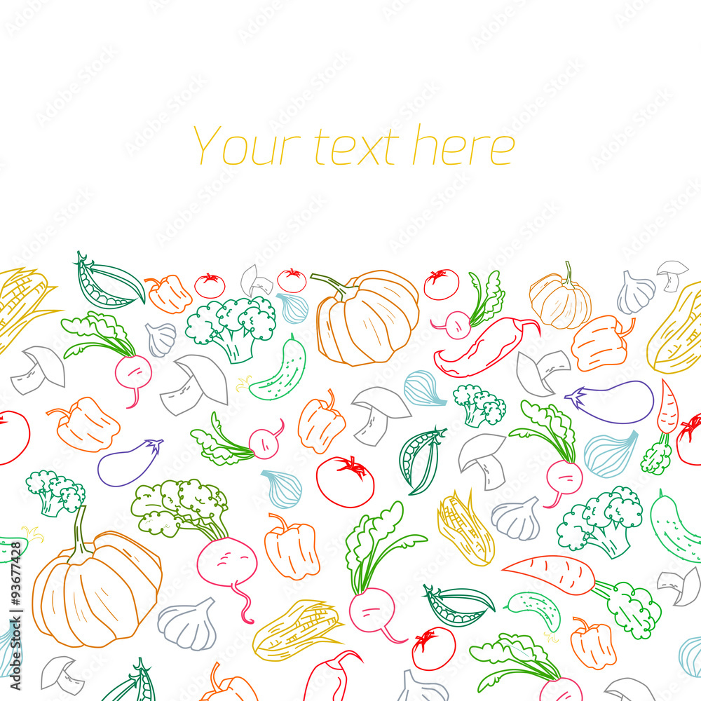 Fototapeta premium Fresh vegetables with placeholder for text