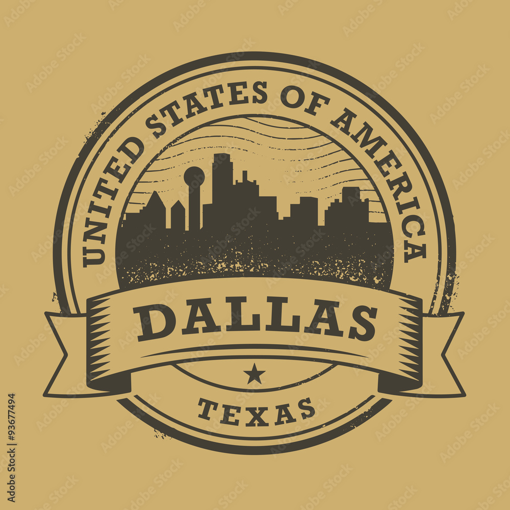 Grunge rubber stamp with name of Texas, Dallas Stock Vector Adobe Stock