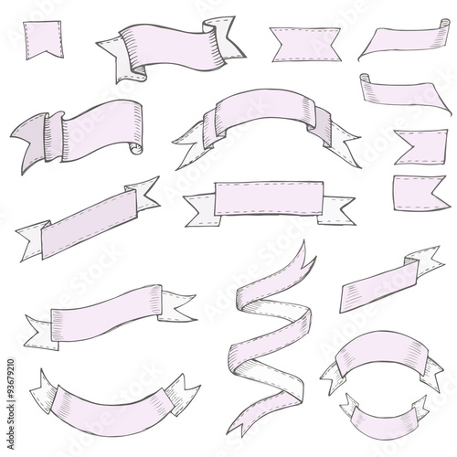 Vintage Color ribbon tape text placeholder 